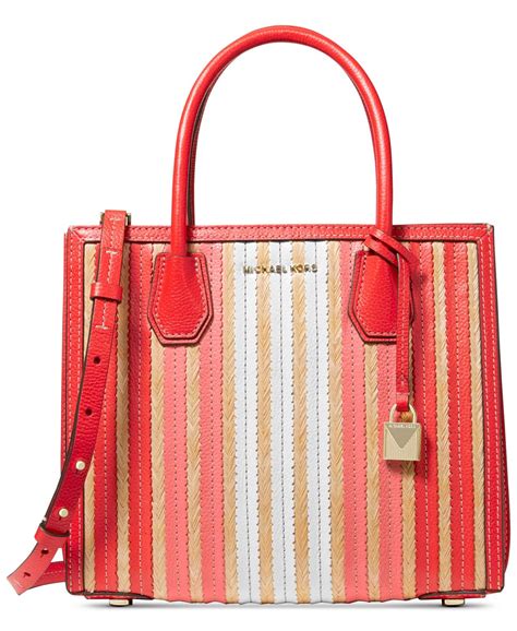 michael kors mercer leather and straw|Amazon.com: Michael Kors Mercer Handbags.